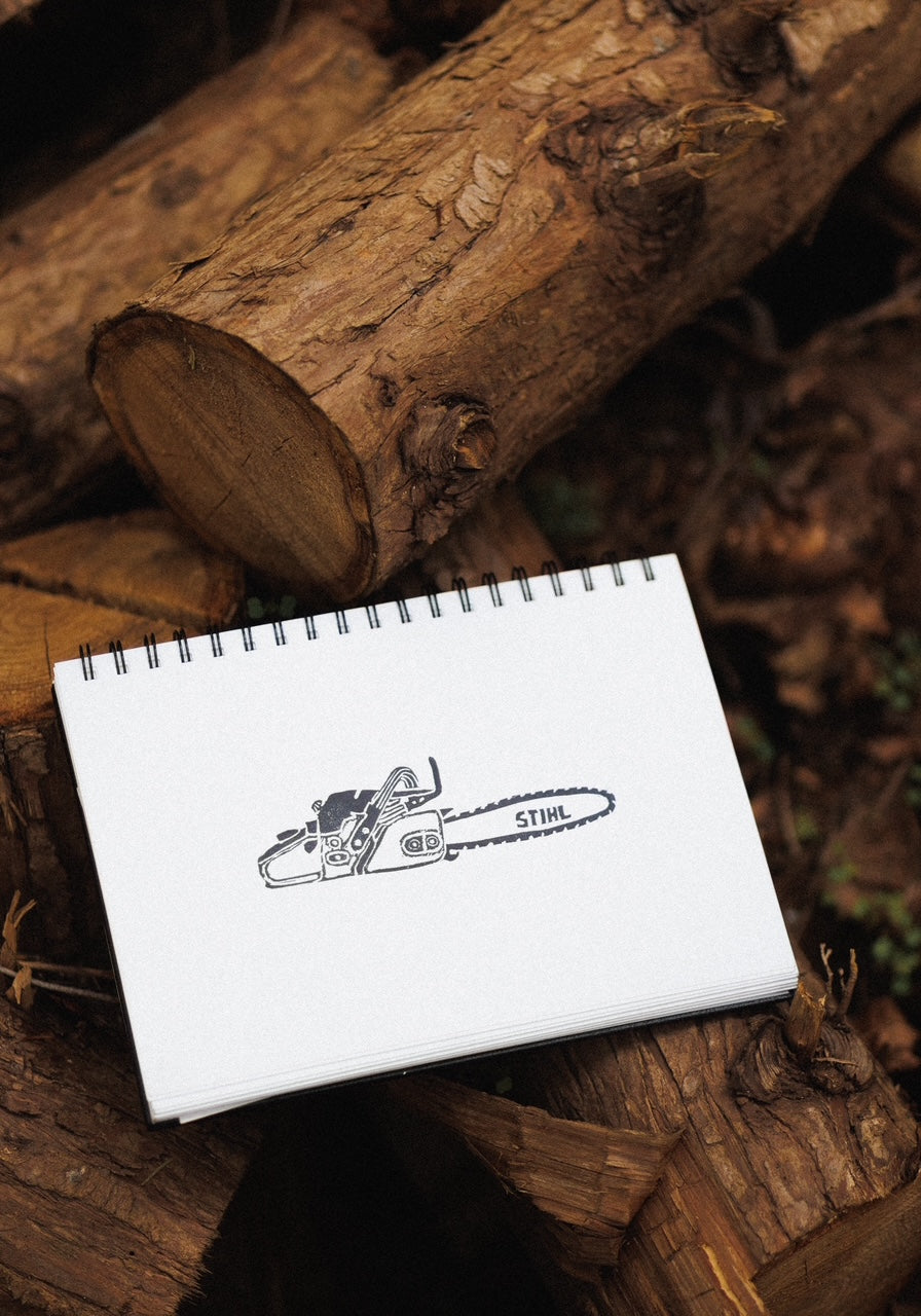 Stihl Saw Linocut Print