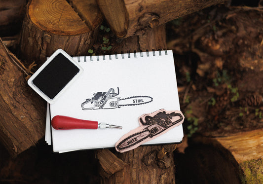 Stihl Saw Linocut Print