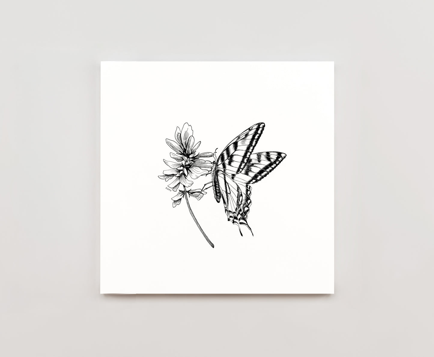 8 x 8 Sweetvetch and Butterfly Print